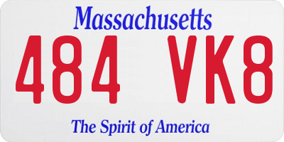 MA license plate 484VK8