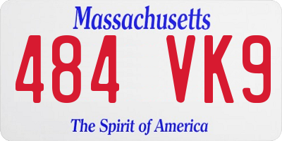 MA license plate 484VK9