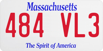MA license plate 484VL3