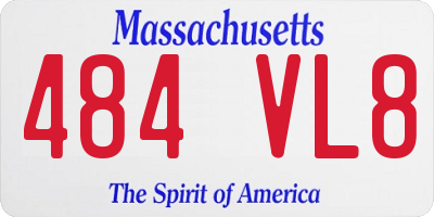 MA license plate 484VL8