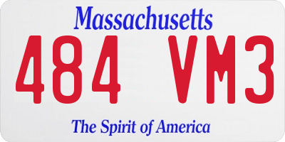 MA license plate 484VM3