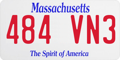 MA license plate 484VN3