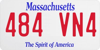 MA license plate 484VN4