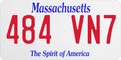 MA license plate 484VN7