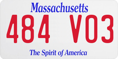MA license plate 484VO3