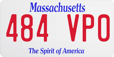 MA license plate 484VP0