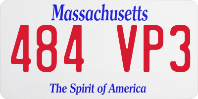 MA license plate 484VP3