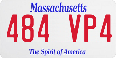 MA license plate 484VP4