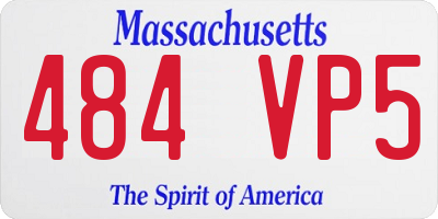 MA license plate 484VP5