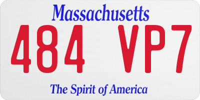MA license plate 484VP7
