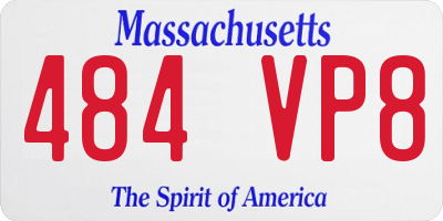 MA license plate 484VP8