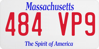 MA license plate 484VP9