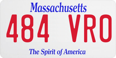 MA license plate 484VR0