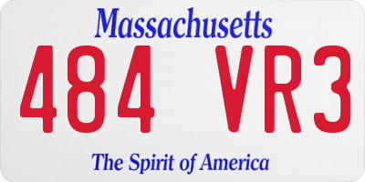 MA license plate 484VR3