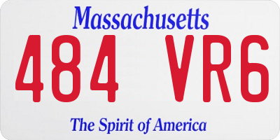 MA license plate 484VR6