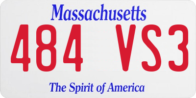 MA license plate 484VS3