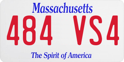 MA license plate 484VS4