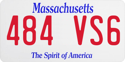 MA license plate 484VS6