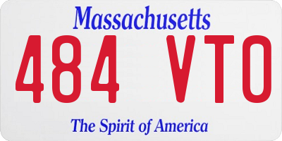 MA license plate 484VT0