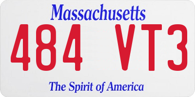 MA license plate 484VT3