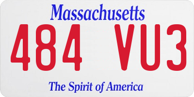 MA license plate 484VU3