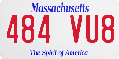 MA license plate 484VU8