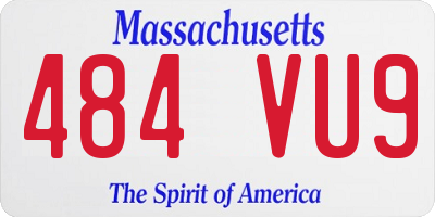 MA license plate 484VU9