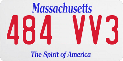 MA license plate 484VV3