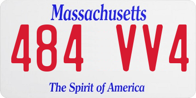 MA license plate 484VV4