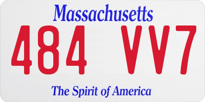 MA license plate 484VV7
