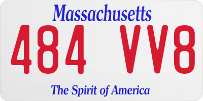 MA license plate 484VV8