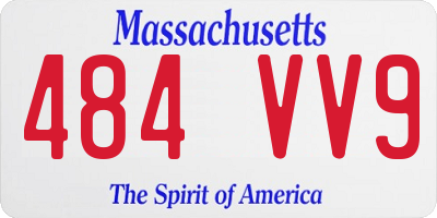 MA license plate 484VV9