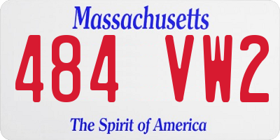 MA license plate 484VW2