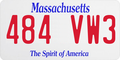 MA license plate 484VW3