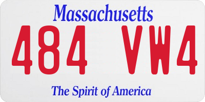 MA license plate 484VW4