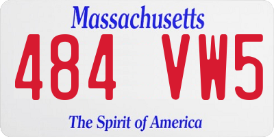 MA license plate 484VW5