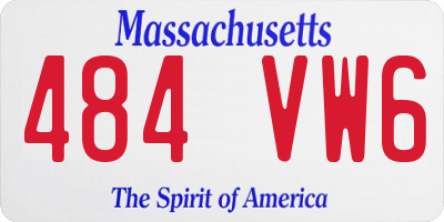 MA license plate 484VW6