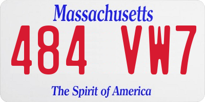 MA license plate 484VW7