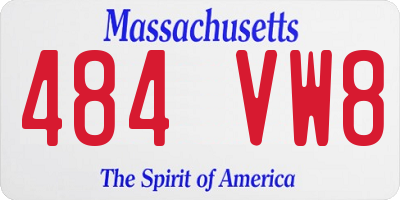 MA license plate 484VW8