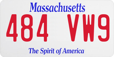 MA license plate 484VW9