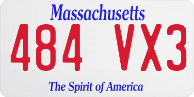 MA license plate 484VX3