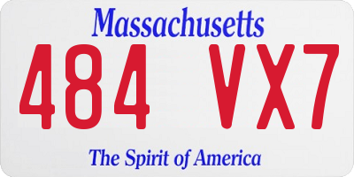 MA license plate 484VX7