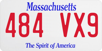 MA license plate 484VX9