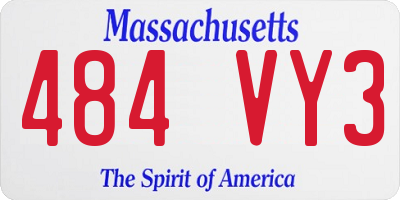MA license plate 484VY3