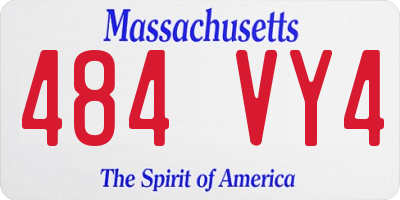 MA license plate 484VY4