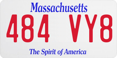 MA license plate 484VY8