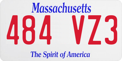 MA license plate 484VZ3