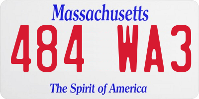 MA license plate 484WA3