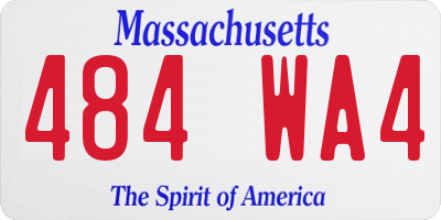 MA license plate 484WA4
