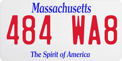 MA license plate 484WA8